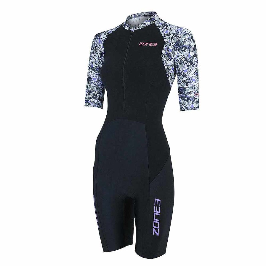 Dames Zone3 Tripakken | Lava Trisuit Met Korte Mouwen