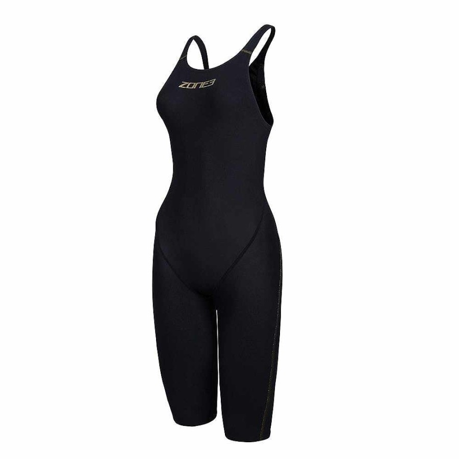 Dames Zone3 Zwemkleding | Fina Goedgekeurde Mf-X Kneeskin - Performance Gold