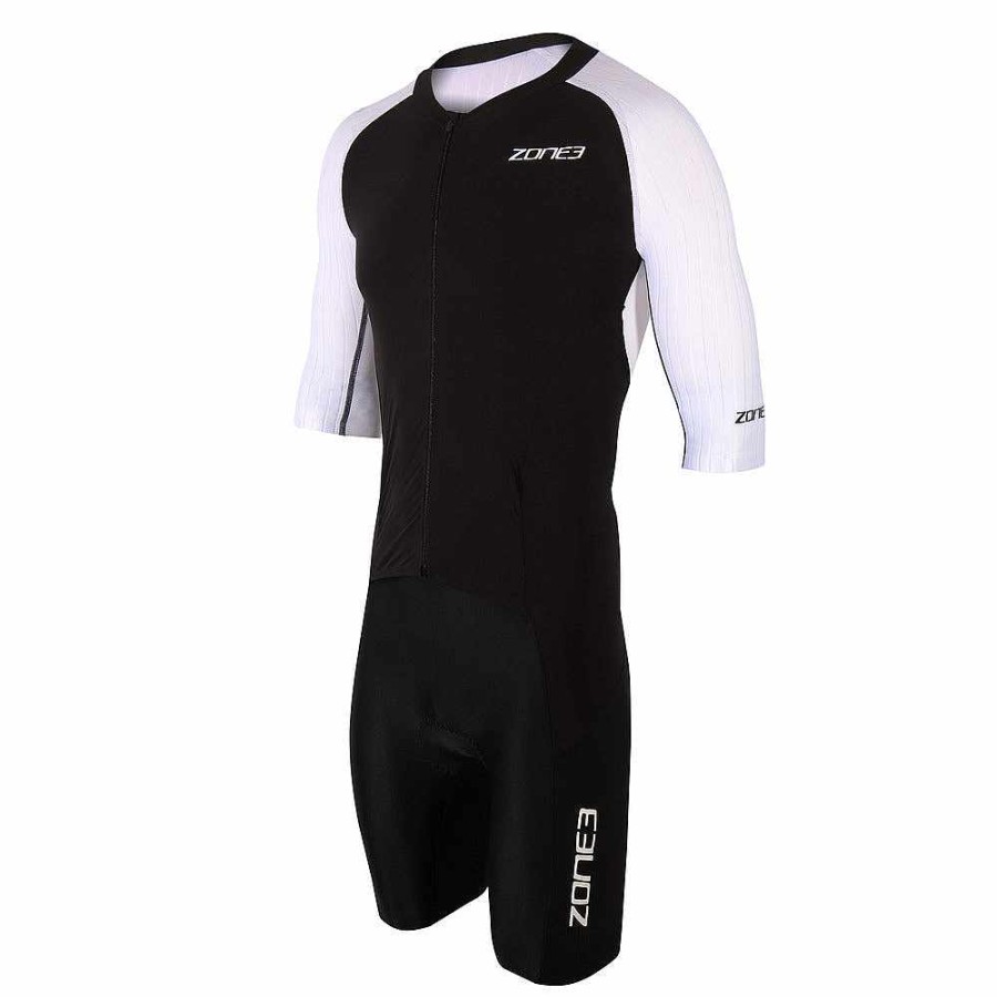 Heren Zone3 Tripakken | Lava Lange Afstand Trisuit Met Volledige Ritssluiting En Korte Mouwen