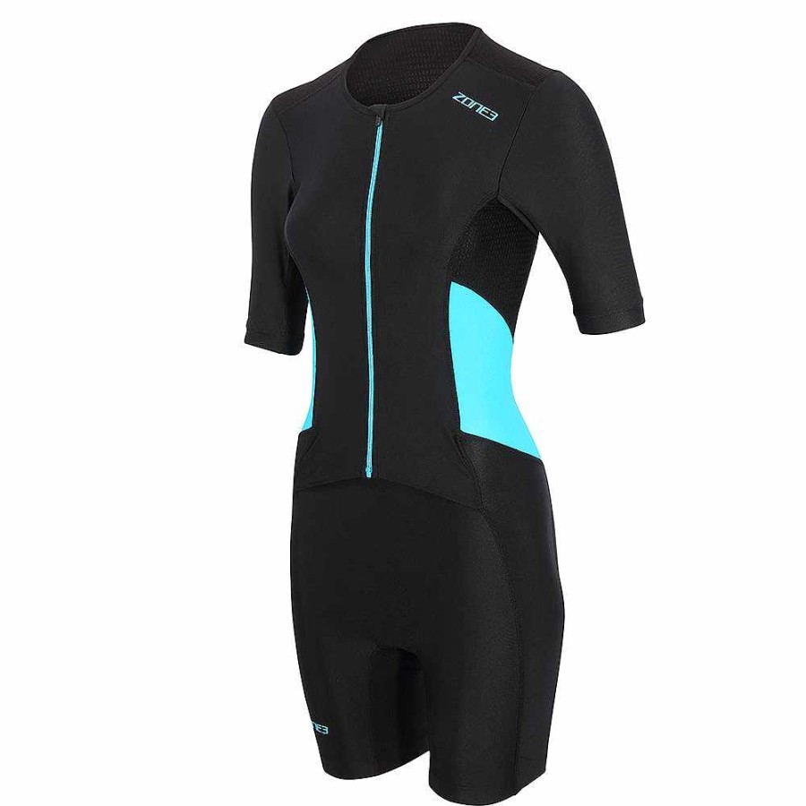 Dames Zone3 Tripakken | Activeer Trisuit Met Korte Mouwen En Volledige Ritssluiting